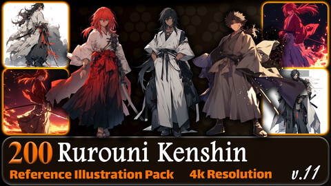 200 Rurouni Kenshin (Full Body) Reference Pack | 4K | v.11