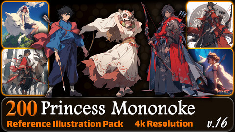 200 Princess Mononoke (Full Body) Reference Pack | 4K | v.16