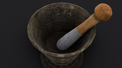 Old stone Mortar 3D model