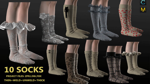 pack of socks(OBJ+FBX+ZPRJ)