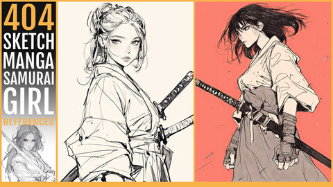 404 SKETCH MANGA SAMURAI GIRL.