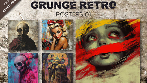 Grunge retro posters 01. Retro Art.