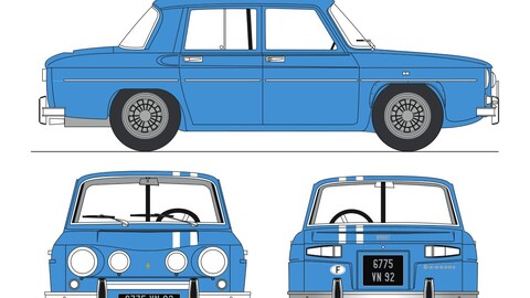 Renault R8 Gordini 1967 car blueprint