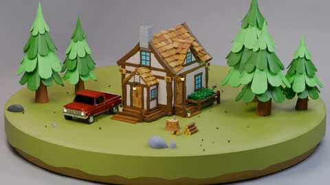 Lowpoly modeling - vol01 (enviroment )