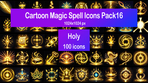 Cartoon Magic Spell Icons Pack16 - Holy