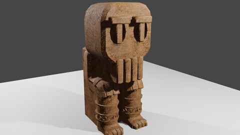 Ancient Skull Statue Low-poly 3D model