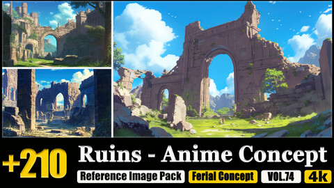 210 Ruins - Anime Concept Reference Image Pack v.74 |4K|