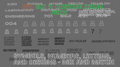 160 Sci Fi Custom Decal Pack - Decal Machine Ready