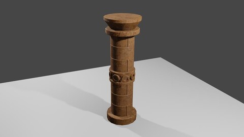 Ancient Column Low-poly 3D model