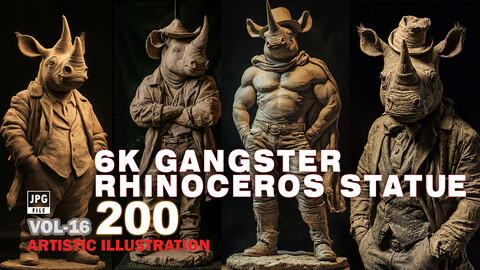 200 6K GANGSTER RHINOCEROS STATUE - VOL 16