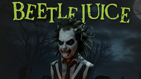 Beetlejuice 3D Bust + Custom Head