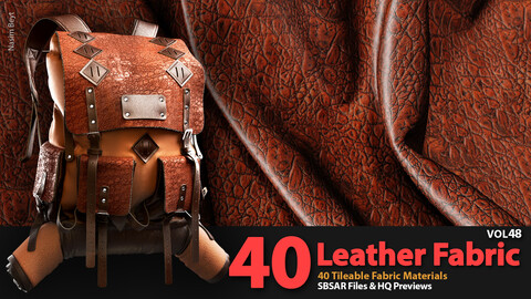 40 Tileable Leather Fabric Materials VOL48.SBSAR