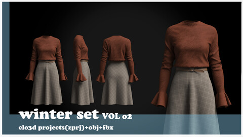 WINTER SET (VOL02) / clo3d project(ZPRJ)+OBJ+FBX.