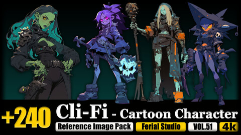 240 Cli-Fi - Cartoon Character Reference Image Pack v.51 |4K|