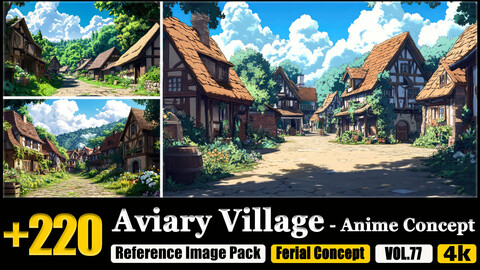 220 Aviary Village - Anime Concept Reference Image Pack v.77 |4K|