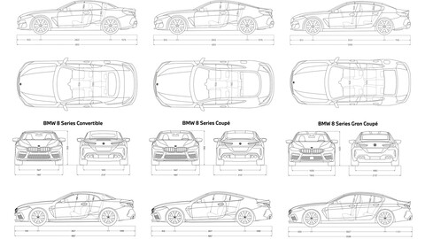 BMW Serie 8 2022 car blueprint