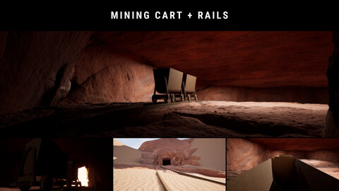 Mining Cart + Rails (+ Spline for UE5)