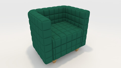 3D Model Sofa 1 Seater 7