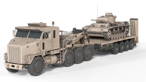 Oshkosh M1070 with Trailer Tank