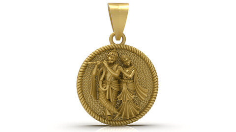 Radha Krishna Pendant-005