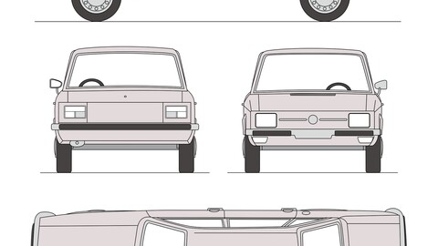 Volkswagen K70 car blueprint