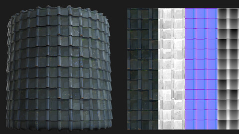 Stylized roof material textures/sbs/sbsar files