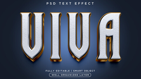 3D Viva. PSD fully editable text effect. Layer style PSD mockup template