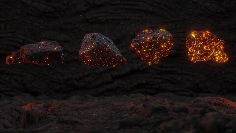 Photorealistic Lava Stones