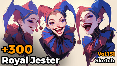 + 300 Royal Jester Sketch Reference(4k)