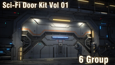 Sci-Fi Door Kit Vol 01-PBR