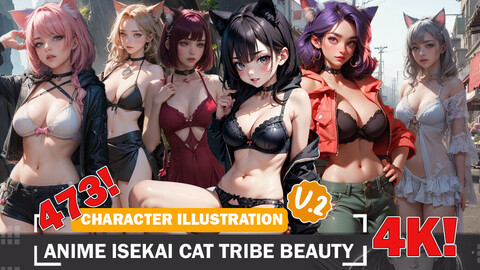 473 Anime Cat Tribe Beauties Diverse Outfits Styles Intricate Designs and Reference Art V2 4K