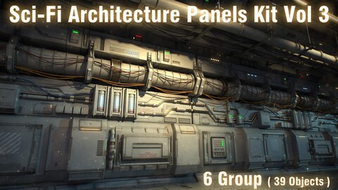 Sci-Fi Architecture Panels Kit Vol 03 Walls-PBR