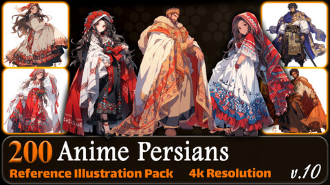 200 Anime Persians (Full Body) Reference Pack | 4K | v.10