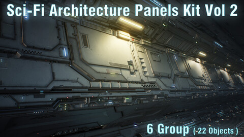 Sci-Fi Architecture Panels Kit Vol 02 Walls-PBR