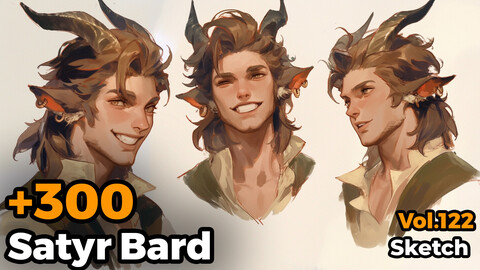 +300 Satyr Bard Sketch Sketch Reference(4k)