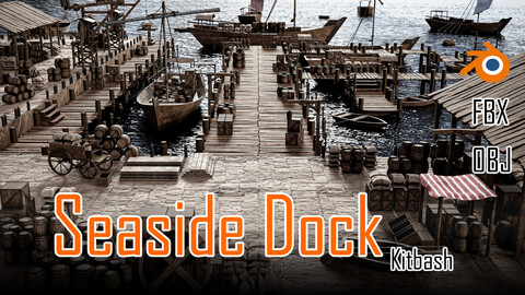 +30 Seaside Dock Kitbash+4k Texture(Game Ready) Vol.05