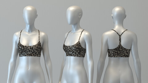 Leopard Print Racerback Sports Bra