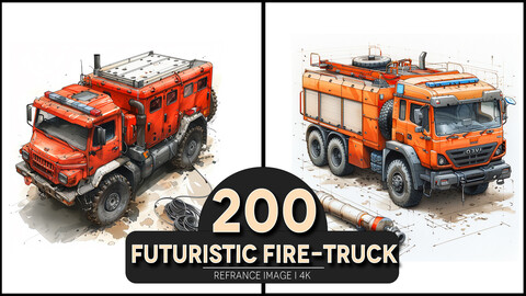 Futuristic Fire-Truck 4K Reference/Concept Images