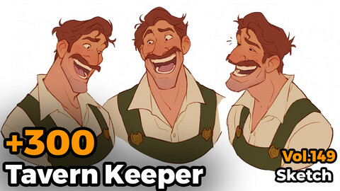 +300 Tavern Keeper Sketch Reference(4k)