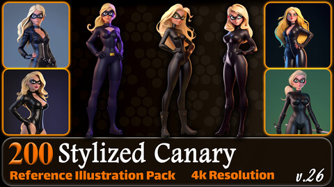 200 Stylized Canary Reference Pack | 4K | v.26