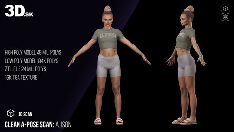 Clean A Pose 3D Scan | Alison Clothed