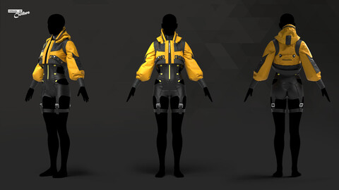 Female 8 Futuristic Outfit – 106 Marvelous Designer and Clo3D