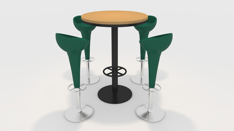 3D Model Bar Table And Chair 12