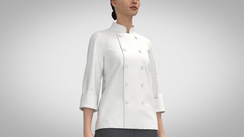 Chef Uniform, Clo, Marvelous Designer +obj, fbx