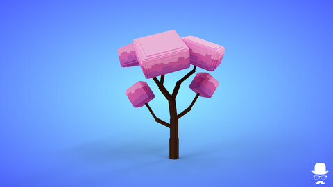 Voxel Tree 4.4 Model - 3D Lowpoly Game Asset