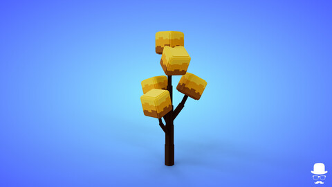 Voxel Tree 5.2 Model - 3D Lowpoly Game Asset