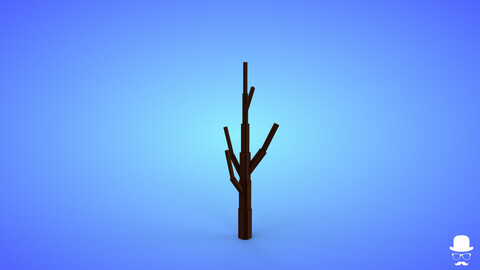 Voxel Dead Tree 5.6 Model - 3D Lowpoly Game Asset