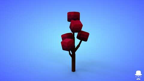 Voxel Tree 5.7 Model - 3D Lowpoly Game Asset