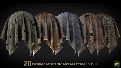 Medieval Old worn fabric smart material for Substance Painter Vol01