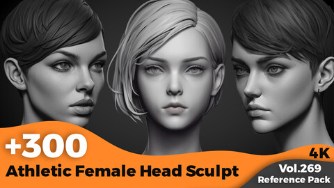 +300 Athletic Female Head Sculpt(4k)